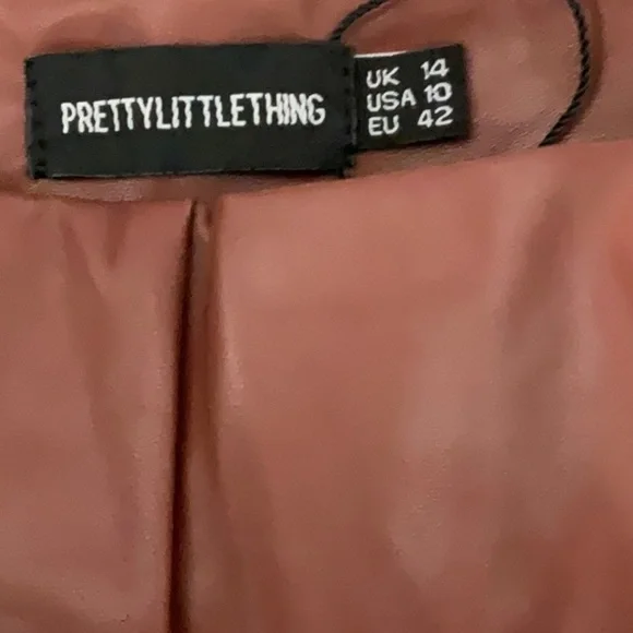 Pretty Little Thing Tall Chocolate Lace Up PU Trouser - Picture 4 of 5